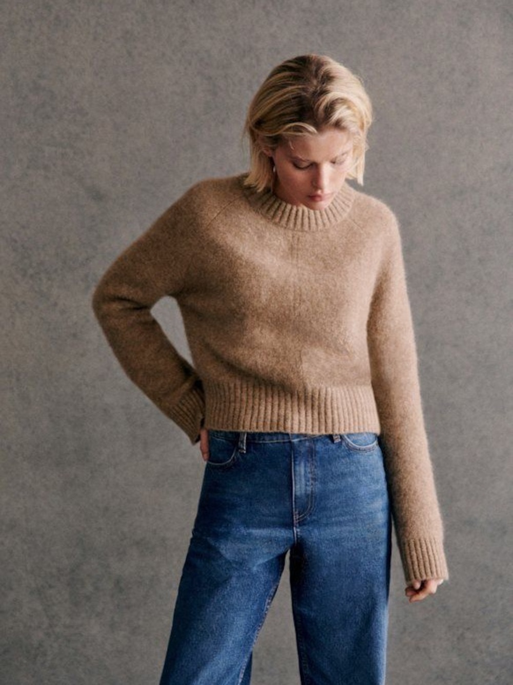 NWT Sézane Sama Jumper in Taupe Size M